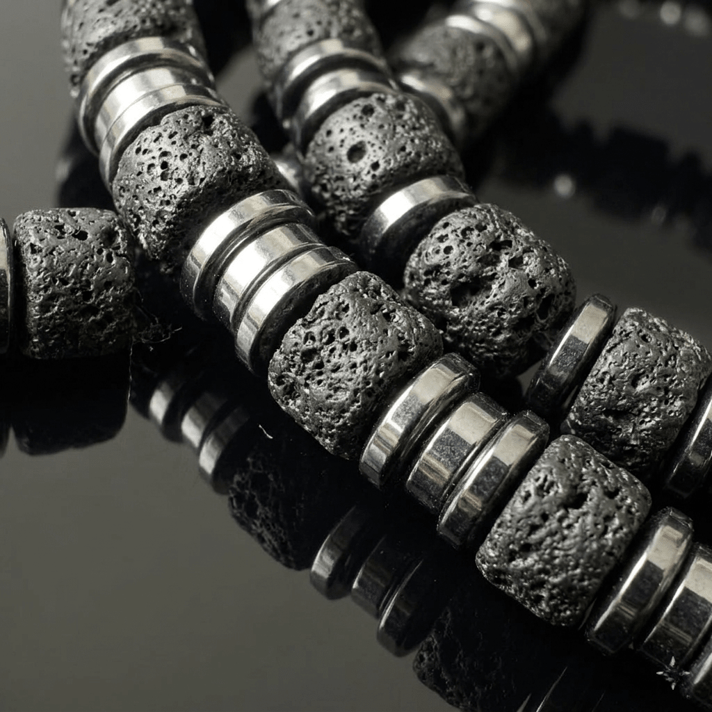Hematite & Silver Bracelet - Kahkeshan