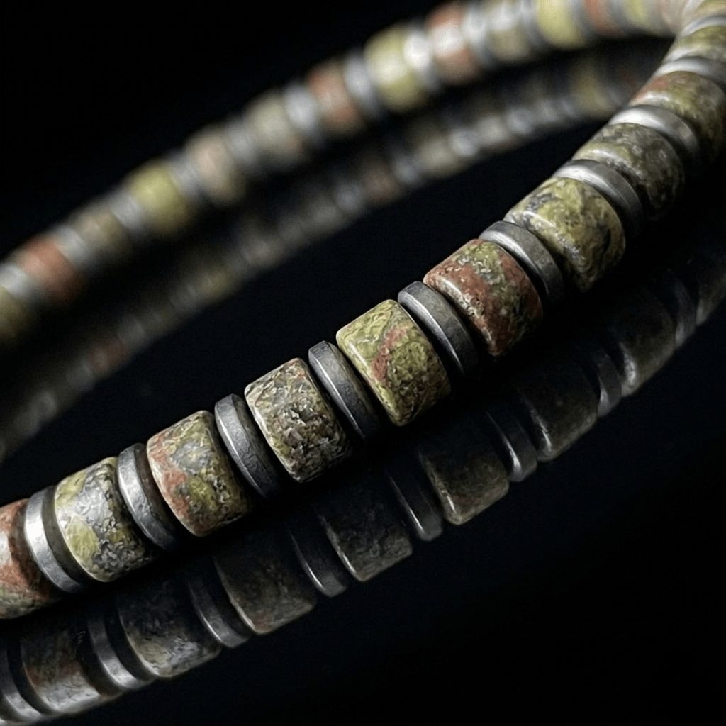 Chameleon Earth Elements Armband - Olijfgroen & Brons Mix - Kahkeshan
