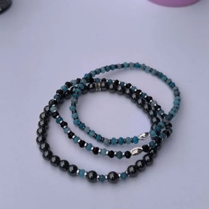 Hematite &Apatite Mix3 Bracelet (6&4mm)