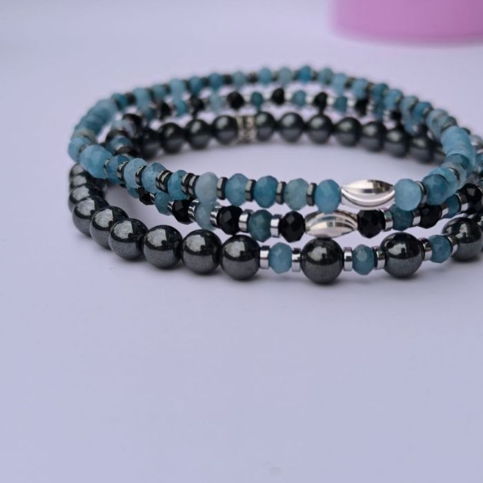 Hematite &Apatite Mix3 Bracelet (6&4mm)