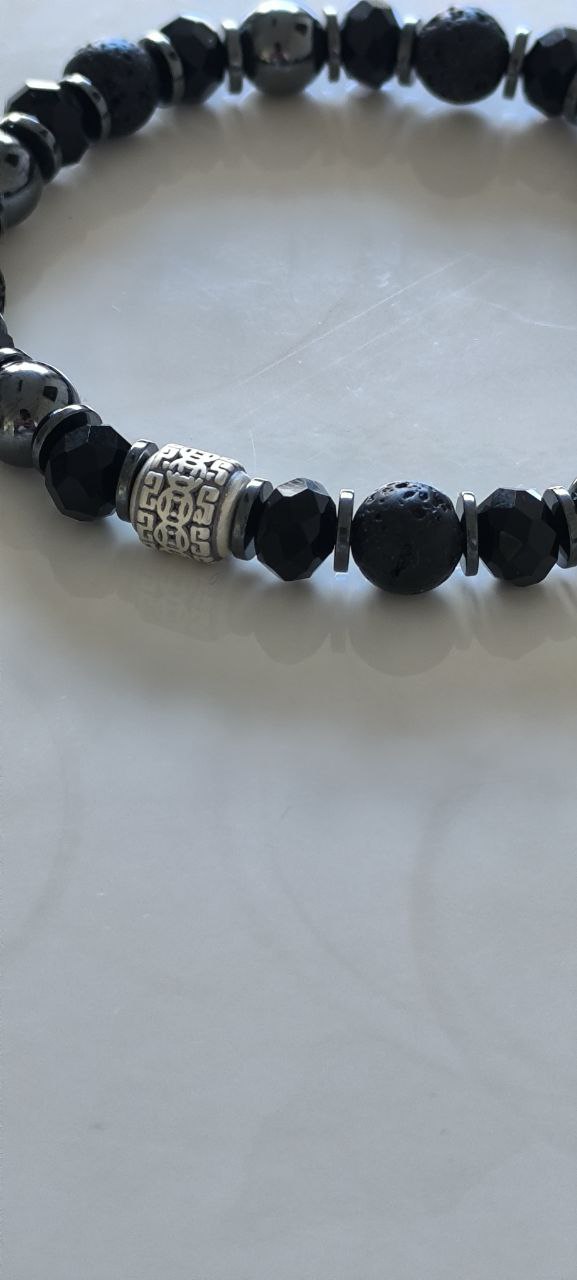 Black Agate Mix Bracelet (8 mm)
