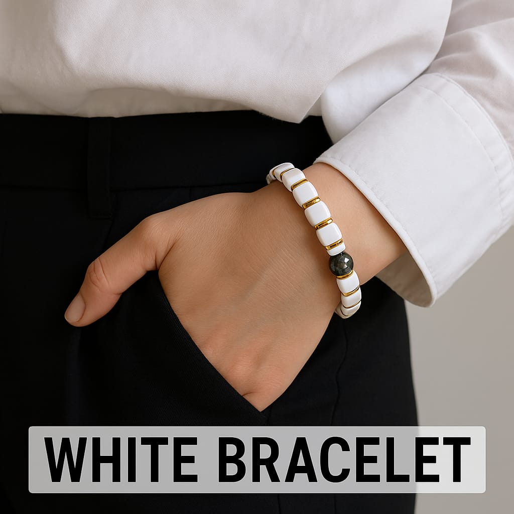 White Chalcedony / White Jade Bracele (4 mm)
