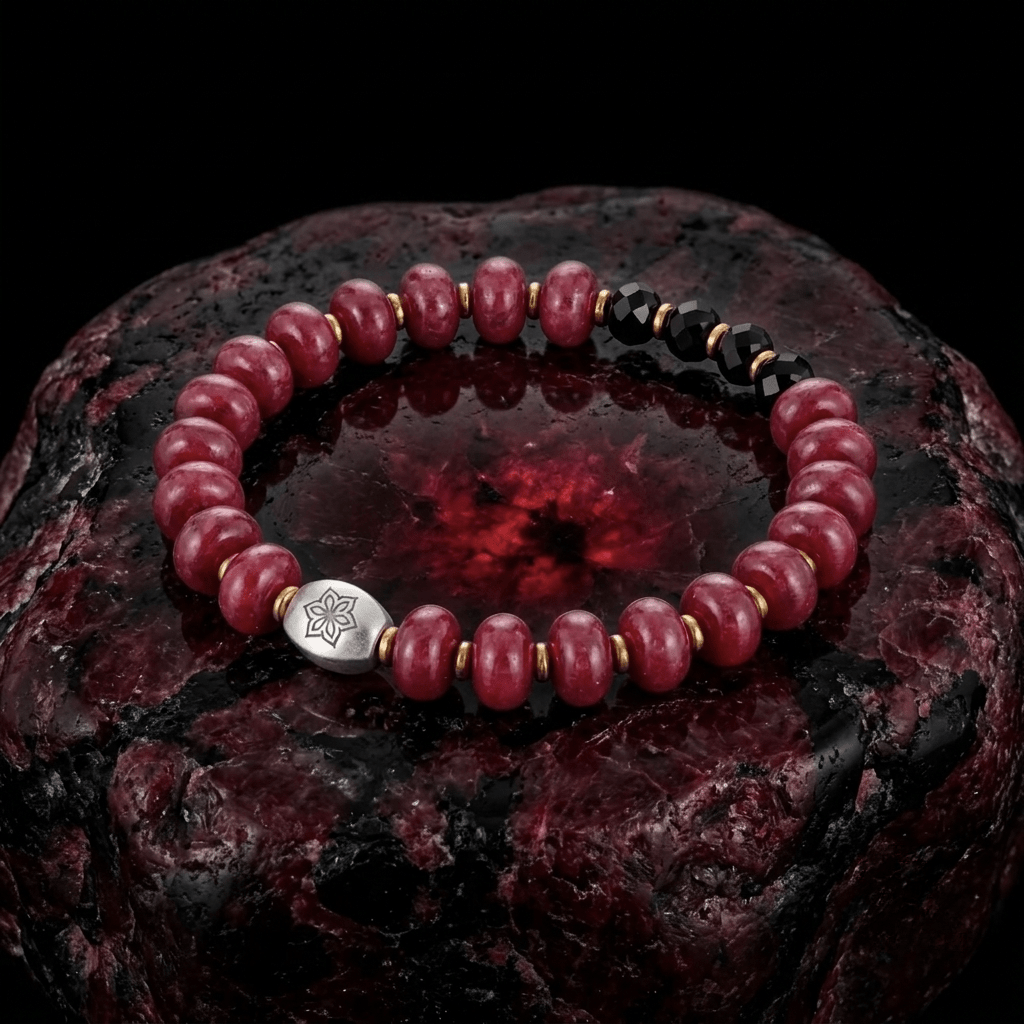 Red Coral & Black Onyx Bracelet - Kahkeshan