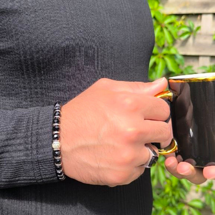 Black Agate Bracele ( 8mm)