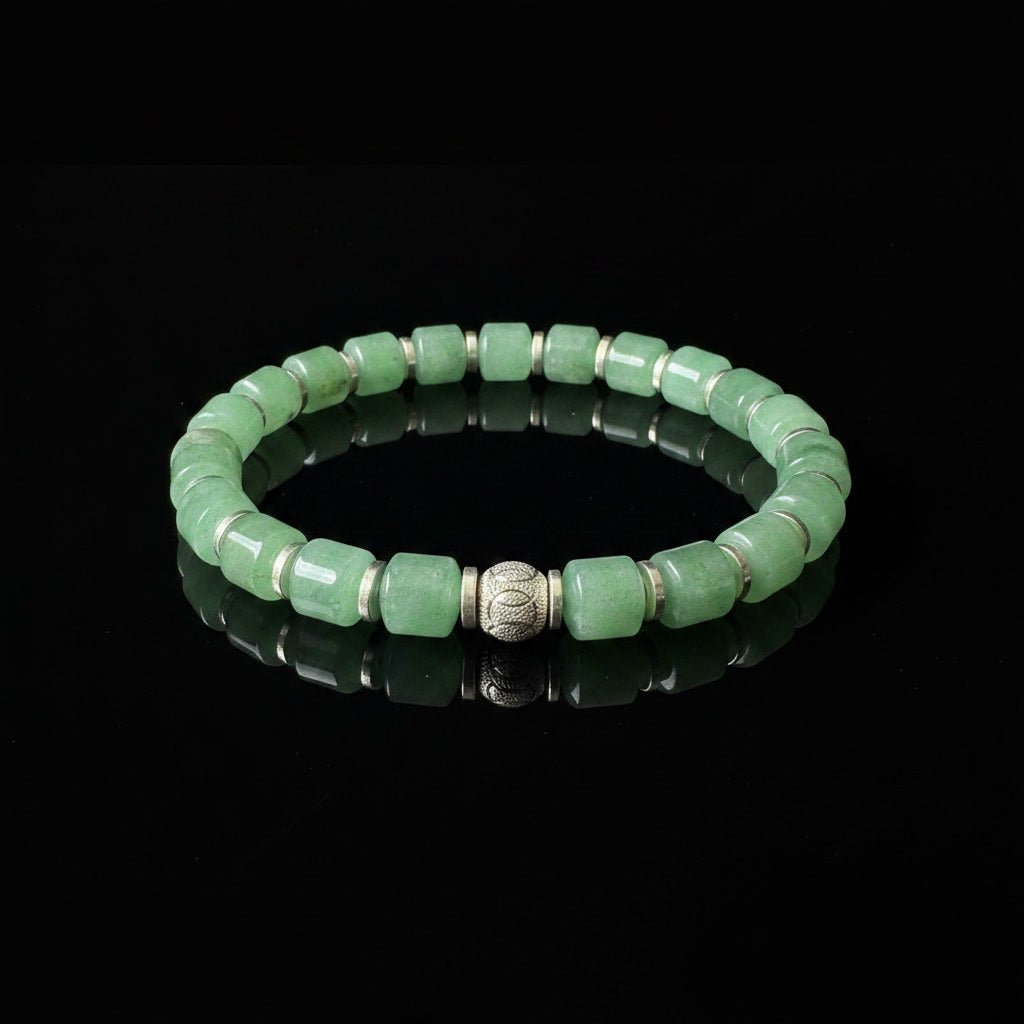 Luxe Vat - Geslepen Natuursteen Armband - Aventurijn Groen & Zilver - Kahkeshan