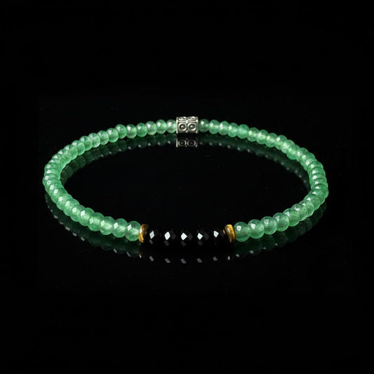 Minimalistische Gefacetteerde Armband - Jade Groen & Onyx Zwart - Kahkeshan