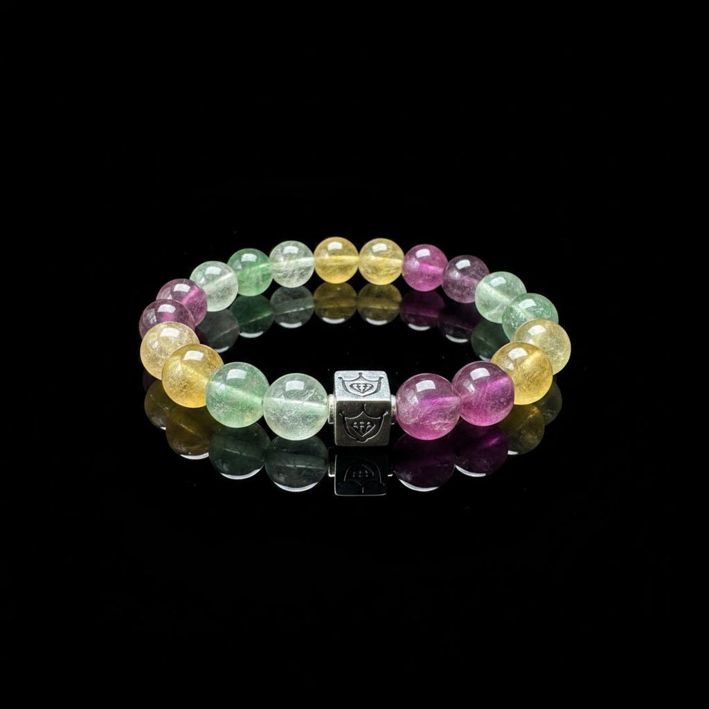Luxe Fluoriet & Amethist Armband - Shield Edition Pastel Spectrum - Kahkeshan