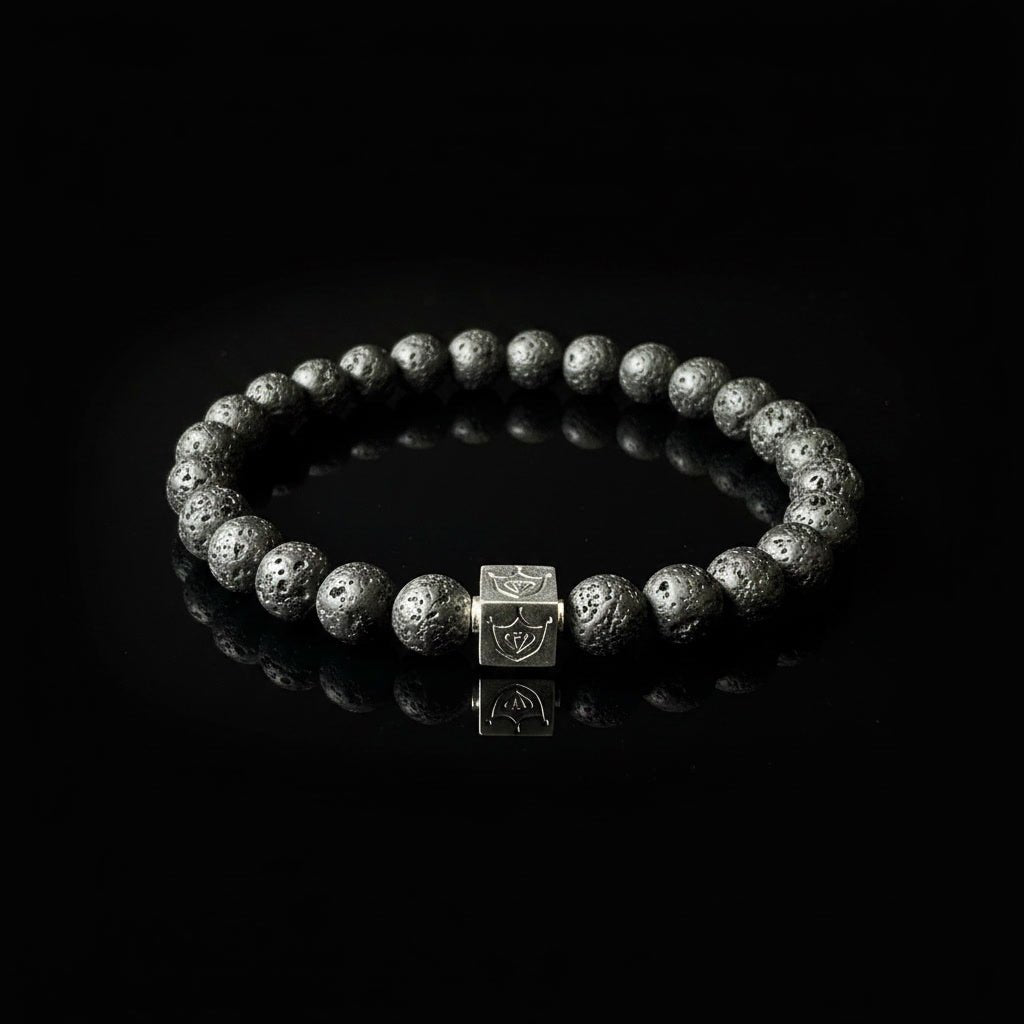 Robuuste Vulkanische Lavasteen Armband - Shield Edition - Kahkeshan