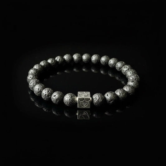 Robuuste Vulkanische Lavasteen Armband - Shield Edition - Kahkeshan