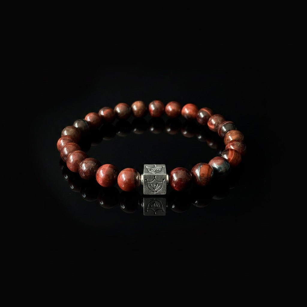 Luxe Rode Tijgeroog Armband - Shield Edition Crimson Tiger - Kahkeshan