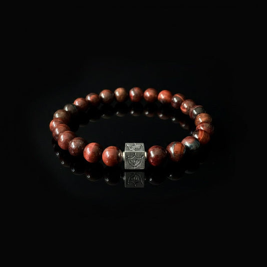 Luxe Rode Tijgeroog Armband - Shield Edition Crimson Tiger - Kahkeshan